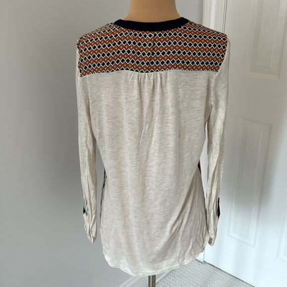 Anthropologie Tiny Aztec Mixed Media Top - Picture 3 of 8